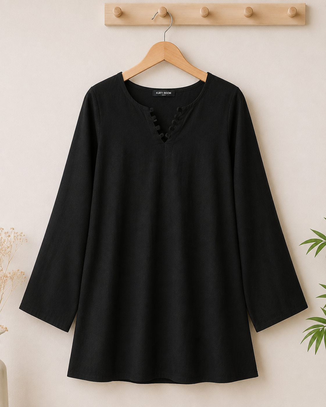 Women’s Stylish Button Detail A-Line Kurti
