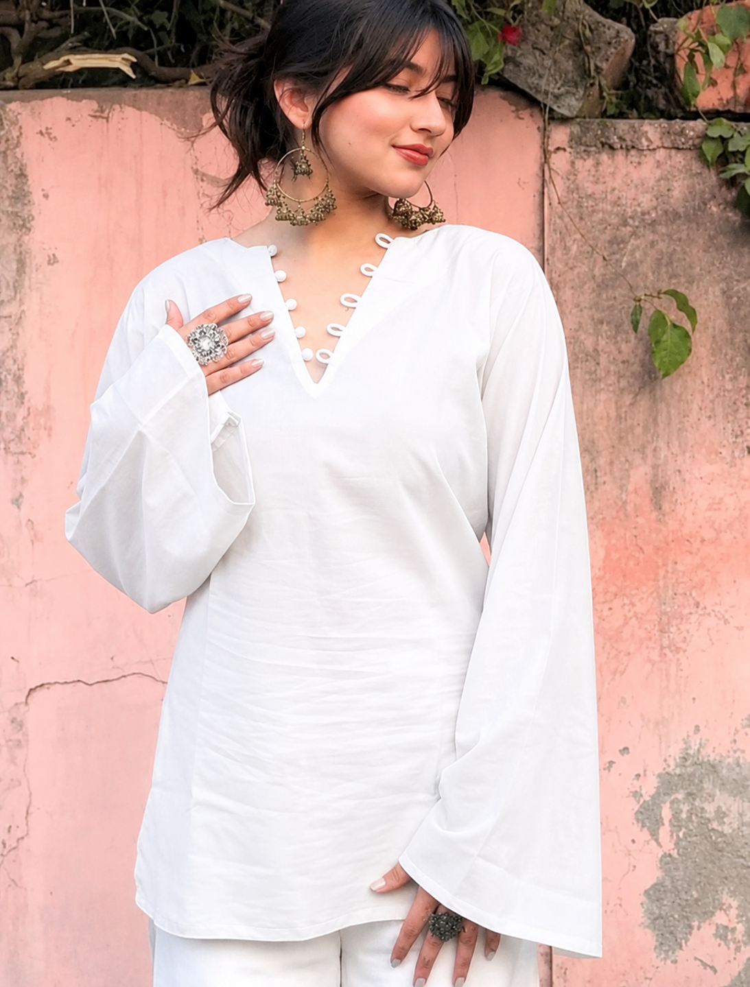 Elegant Lace-Up Back Kurti By ~ Kurti Room ❤️