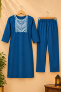 Embroidered Cotton Kurti Set