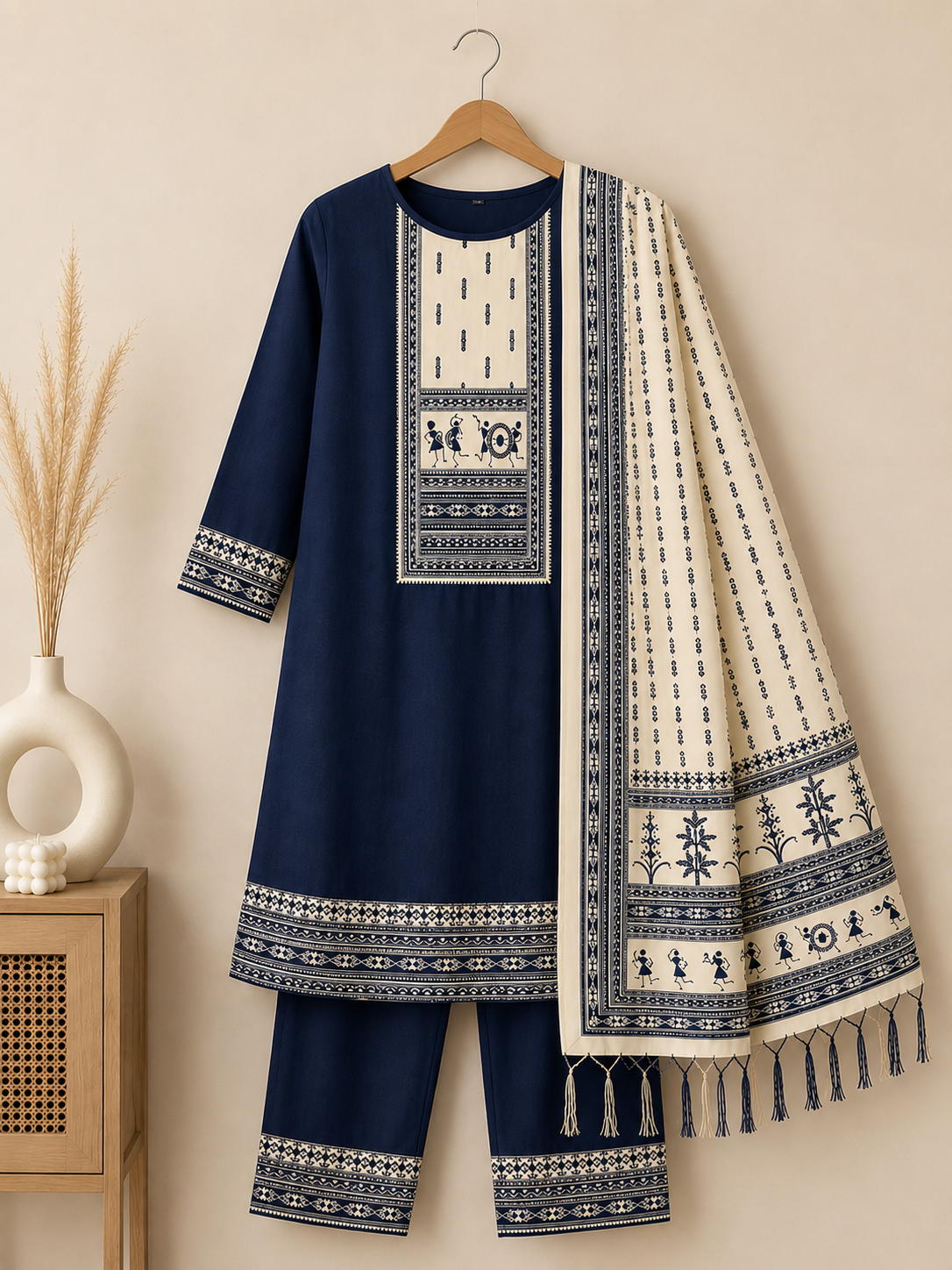 Elegant Printed Ethnic Salwar Suit Set with Dupatta