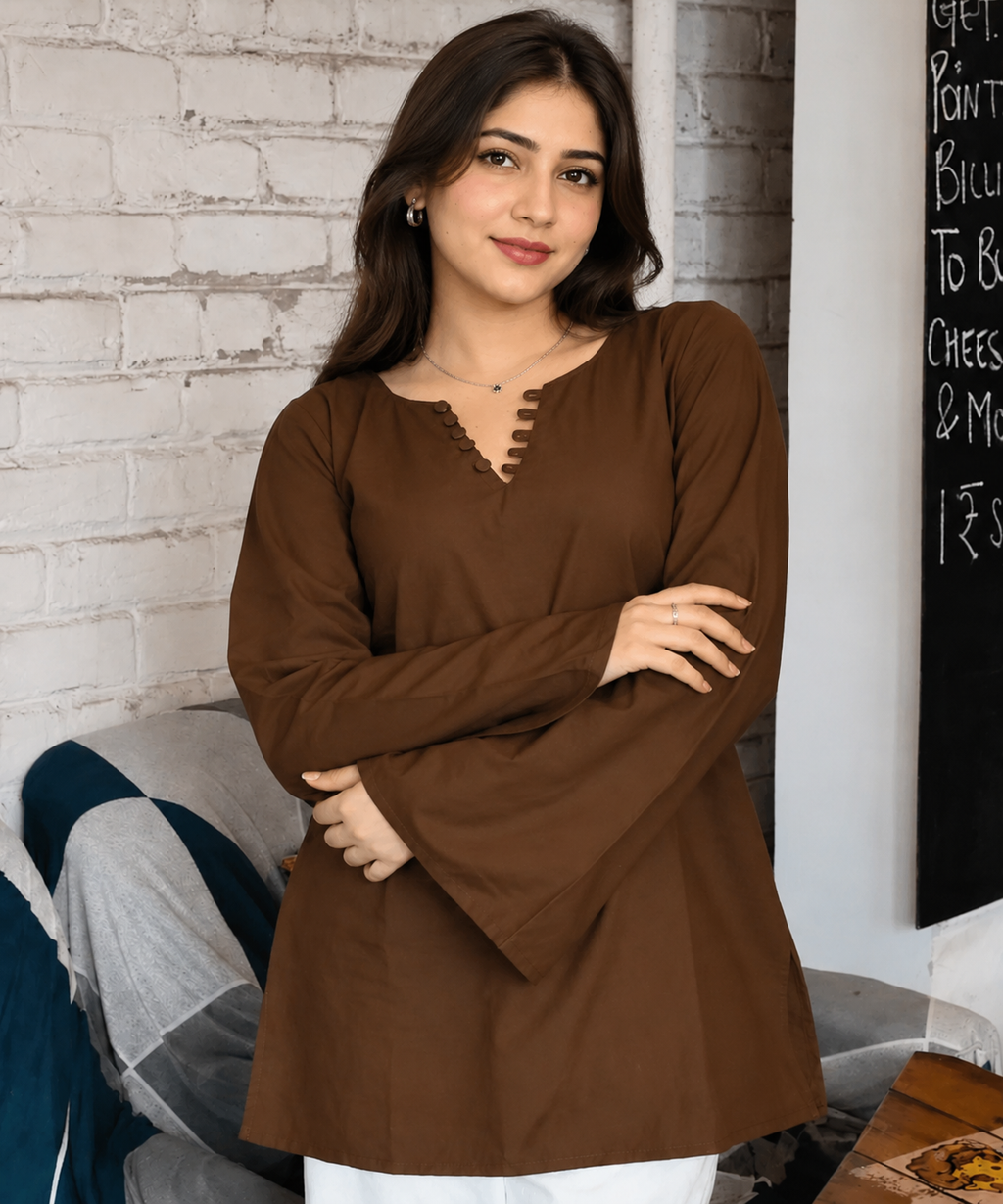 Elegant Lace-Up Back Kurti By ~ Kurti Room ❤️