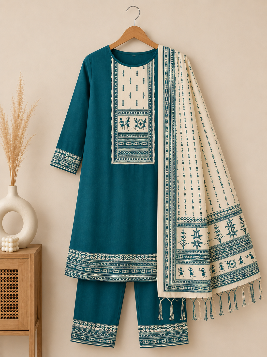 Elegant Printed Ethnic Salwar Suit Set with Dupatta