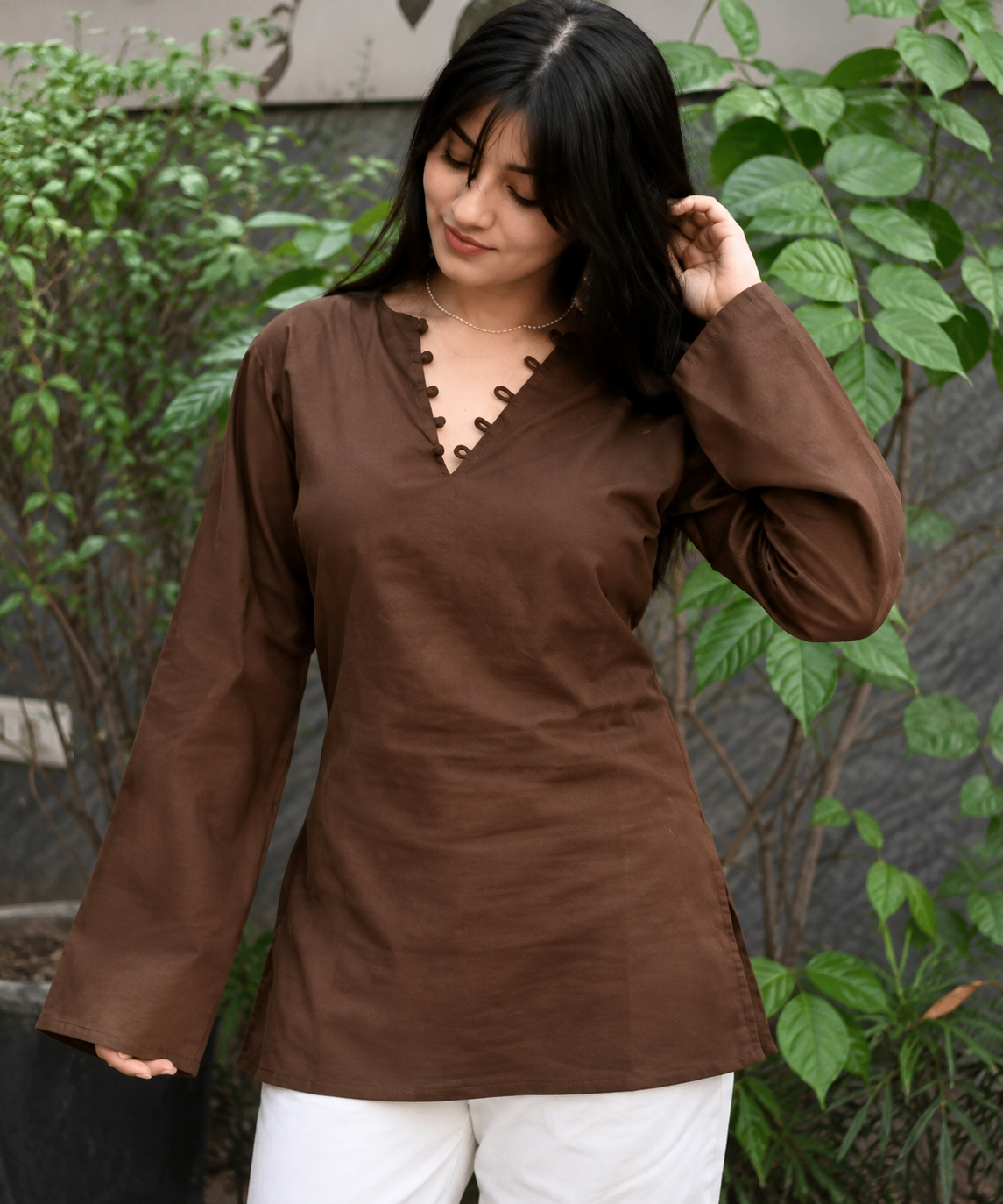 Elegant Lace-Up Back Kurti By ~ Kurti Room ❤️